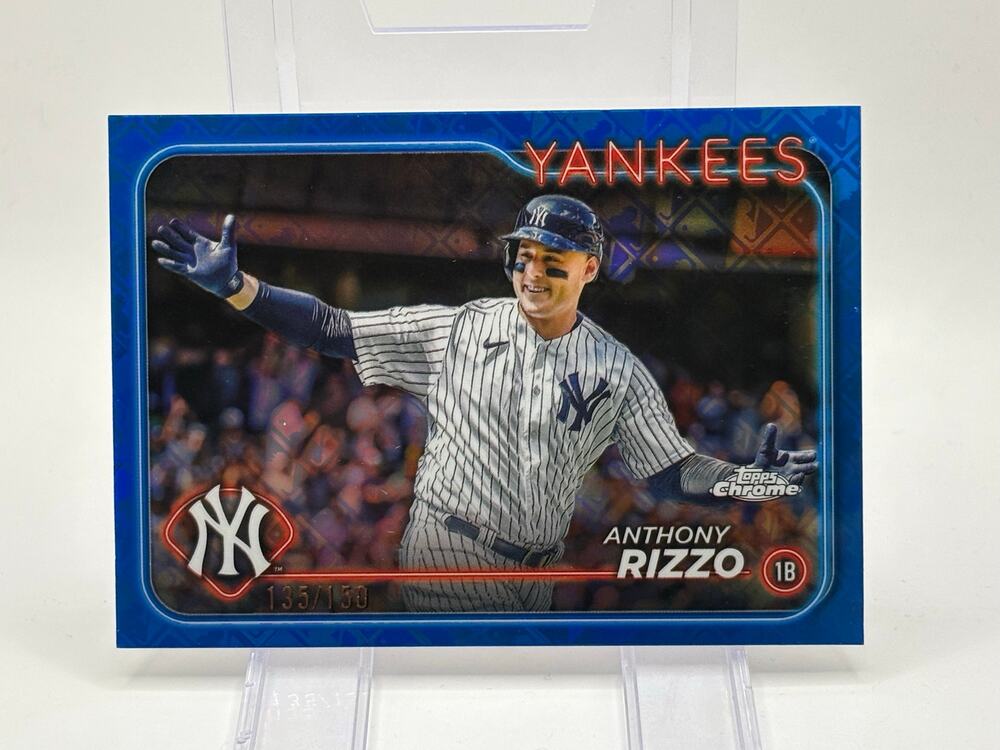 2024 Topps Chrome Logofractor Edition Anthony Rizzo Blue Refractor 135/150 SP NY